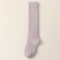 Winter solid color coral fleece thick long socks, cozy warm fuzzy floor sleep socks for women. - Pale Purple