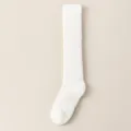 Winter thick coral fleece fuzzy knee high socks warm white cozy sleep floor socks for women - 4# White
