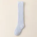 Mujer invierno color solido vellon de coral engrosado calcetines largos azul claro calientes hogar - Azul Claro
