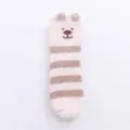 Calzini in Pile Corallo con Orsetto - Calze Termiche Invernali con Design Carino - Colore 8