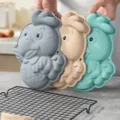 Set de moule à gâteau en silicone, plaque de cuisson poussin zodiacal, outil DIY pour dessert. - Moule à Gâteau Poulet / Gris