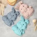 Silicone rabbit baking mold set, cute bunny cake pan for DIY pastry, kitchen tool, multi-color - Rabbit Cake Mold