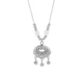 Zilveren Ruyi slot hanger ketting met kwastjes en belletjes in nieuwe Chinese stijl - Reguliere Stijl (X1121)