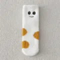 Flauschige Korallenfleece Socken fuer Damen Winter warme niedliche Smiley Schlaf Socken - Einheitsgröße / Farbe 5