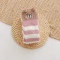 Winter new coral fleece striped long calf socks cute bear design women sleep thick socks - One Size / Color 8