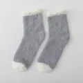 Cozy thick coral fleece winter socks, soft warm mid-tube sleeping home fuzzy socks pair. - Color 5