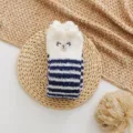 Fluffy coral fleece striped socks for women, cute bear embroidery thick warm winter sleep socks. - One Size / Color 10