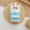 Winter cute striped coral fleece fluffy socks for women, warm home sleeping socks with ears. - One Size / Color #14