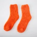 Oranje koraal fleece pluizige sokken winter dikke warme slaapsokken comfortabele casual sokken - Eén maat / Kleur 6