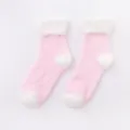 Women winter fuzzy coral fleece socks pink thick warm sleep socks casual indoor footwear - One Size / Color 8
