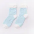 Winter plush coral fleece socks, thickened warm color-block sleep socks for cozy home wear. - One Size / Color 9