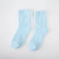 Lichtblauwe koraalfleece pluizige sokken, warme dikke zachte effen winterslaapsokken. - Eén maat / Kleur 8