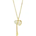 Gold-plated white chalcedony gourd pendant necklace with tassel chain, stylish and elegant. - X1080 Gourd Necklace Gold