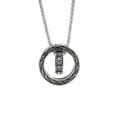 Vintage thorn double ring necklace with floral pendant, gothic style silver pendant chain. - Thorn Necklace Only