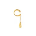 Goldene Tropfen Kette Ohrklemme minimalistischer Ohrclip ohne Ohrloch Modeschmuck Detail. - Gold Einzelstück (ES936)
