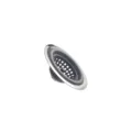 Filtre d'évier de cuisine en silicone gris avec bord inox, variante anti-obstruction. - Gris