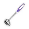 Stainless Steel Oil Pouring Spoon with Purple Handle Kitchen Side-Spout Soup Ladle - Purple