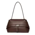 Brown vintage underarm shoulder bag for women, stylish PU leather handbag with chic strap. - Coffee