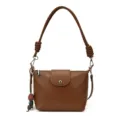 Modische braune Umhängetasche für Damen, vielseitige Schultertasche mit geknotetem Henkel. - Ohne Anhänger / Braun