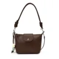 Borsa a tracolla marrone retrò da donna borsa casual da lavoro con eleganti cinturini a nodo. - senza ciondolo / Caffè