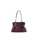 Dunkler weinroter Vintage Schulter-Tote-Bag, elegante Damen Alltagstasche für das Büro. - Ohne Anhänger / Burgunderrot