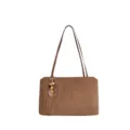 Damen braune Wildleder Umhängetasche Retro Achseltasche Herbst Mode Freizeit Handtasche - Ohne Anhänger / Braun