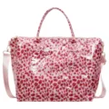 Borsa a mano tote leopardata rosa con tracolla, grande borsa casual elegante per donna e ragazza. - Rosa