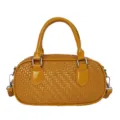Borsa a tracolla donna gialla intrecciata casual chic borsetta elegante di tendenza - Giallo