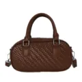 Borsa a tracolla marrone intrecciata alla moda borsa casual chic da donna quotidiana - Marrone
