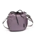 Stylish purple nylon drawstring bucket crossbody bag, casual versatile outdoor sports bag. - Purple