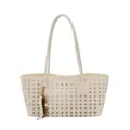 Beige ausgehöhlte gewebte Tote Tasche, stilvolle Sommer Freizeittasche für Damen neu - Ohne Anhänger / Gebrochenes Weiß