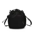 Black nylon drawstring bucket crossbody bag casual outdoor sport fashion shoulder bag - Black