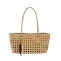 Borsa shopper donna traforata grande capacità estate borsa a spalla casual elegante - senza ciondolo / Kaki