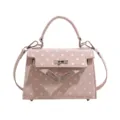 Borsa a mano Kelly a pois rosa da donna, elegante borsa a tracolla chic e alla moda. - senza ciondolo / Rosa