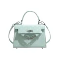 Mintgrüne Pünktchen Damen Handtasche klassische Henkeltasche Schultertasche Umhängetasche - Ohne Anhänger / Grün