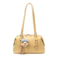 Schicke minimalistische Damentasche, grosse Kapazitats Handtasche mit niedlichem Baren. - Ohne Anhänger / Gelb