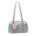 Graue Damen Achseltasche Schultertasche große Kapazität Freizeit Vintage Pendler Tasche - Ohne Anhänger / Blau
