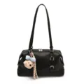 Black vintage large capacity underarm shoulder bag for women summer commuting. - Black