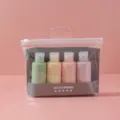 Set di flaconi ricaricabili per cosmetici da viaggio con borsa di stoccaggio trasparente. - Set di 4 Pezzi Colore Arcobaleno / 50ml