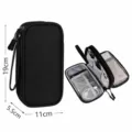 Double layer electronics storage organizer bag for charger power bank hard drive and cables black - Black