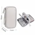 Double layer digital storage bag portable travel cable organizer power bank hard drive case grey - Light Gray