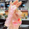 Cute acrylic quicksand keychain strawberry popsicle bag charm kawaii pendant accessory gift - Fruit Popsicle - Strawberry