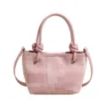 Borsa a secchiello rosa da donna elegante borsa a tracolla con manico in pelle PU borsa trendy - senza ciondolo / Rosa