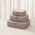 Travel storage bag set packing cubes for clothes luggage organizer with mesh top purple. - Spotted 3-Piece Set