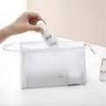 White mesh EVA cosmetic bag portable travel storage waterproof makeup pouch organizer variant - Trapezoid
