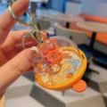 Mini basketball machine keychain cute portable cartoon toy backpack pendant for kids gift - Orange Orange Basket No Sound Light