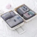 Reisorganizer tassenset voor kleding, draagbare bagage-opbergblokken voor de koffer. - Reis 6-delige Set - Grijs