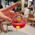 Creative mini basketball shooting machine keychain decompression toy cute bag pendant - Yellow Basket No Sound Light