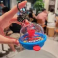 Mini basketball hoop keychain toy, portable creative stress relief gift for car keys and bags. - Red Basket No Sound Light