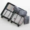 Reisegepäck-Organizer-Taschen Set, graue sechsteilige Packtaschen und Aufbewahrungsbeutel. - Aufgewertetes 7-teiliges Set / Grau